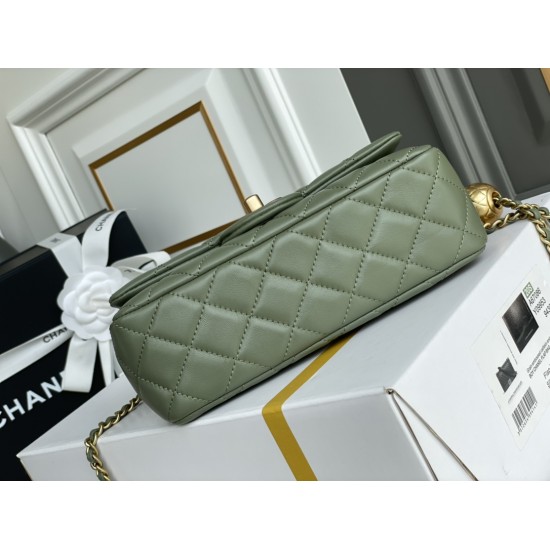 CC Classic Big Mini Flap Bag Olive Green