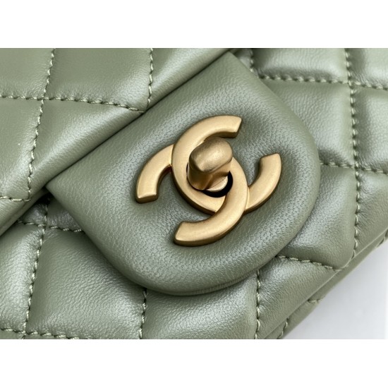 CC Classic Big Mini Flap Bag Olive Green