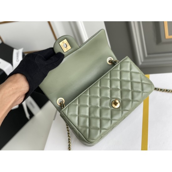 CC Classic Big Mini Flap Bag Olive Green