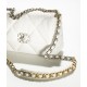 CHANEL 19 Handbag Shiny Lambskin|Gold-Tone Silver-Tone & Ruthenium-Finish Metal White CHANEL 19 Handbag Shiny Lambskin|Gold-Tone Silver-Tone & Ruthenium-Finish Metal White