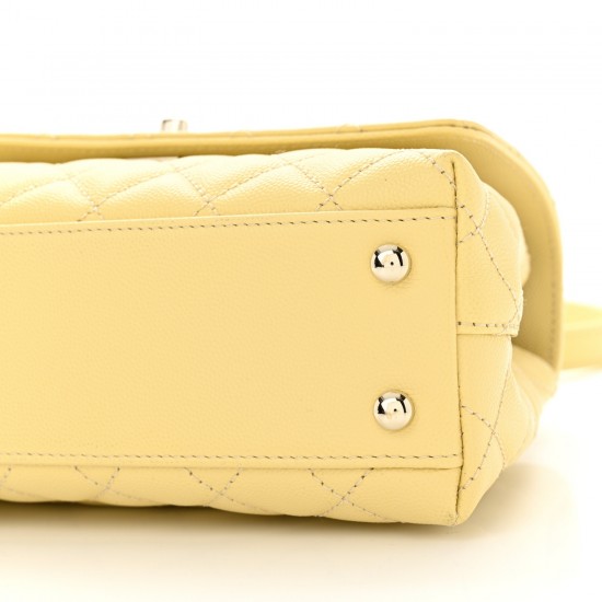 Chanel Caviar Quilted Mini Coco Handle Flap Yellow Chanel Caviar Quilted Mini Coco Handle Flap Yellow