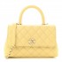 Chanel Caviar Quilted Mini Coco Handle Flap Yellow