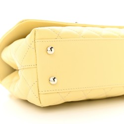 Chanel Caviar Quilted Mini Coco Handle Flap Yellow