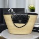CHANEL Large Tote - Braided Straw Black