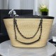 CHANEL Large Tote - Braided Straw Black