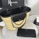CHANEL Large Tote - Braided Straw Black
