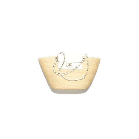 CHANEL Large Tote- Braided Straw White
