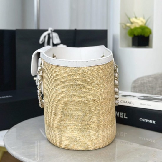 CHANEL Large Tote- Braided Straw White