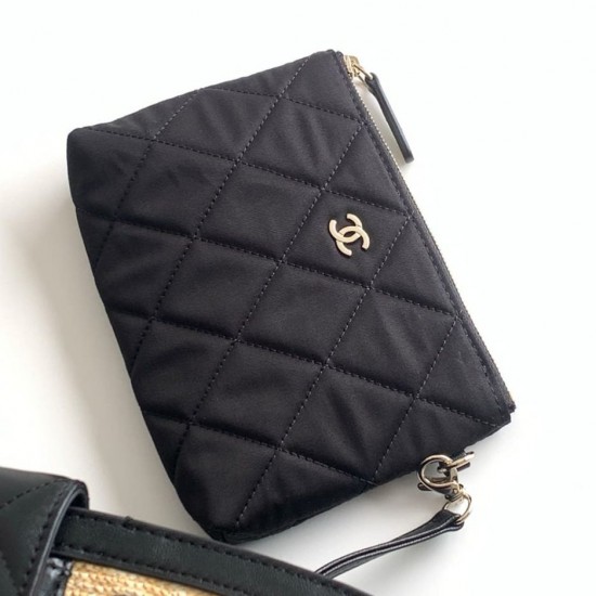 CHANEL Small Tote - Braided Straw Black