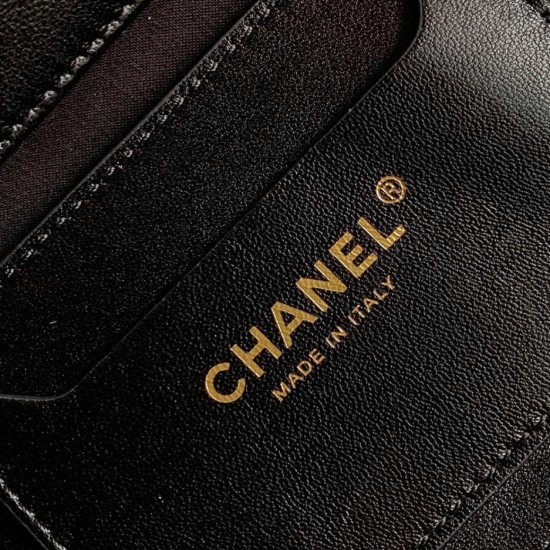 CHANEL Small Tote - Braided Straw Black