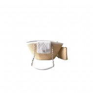 CHANEL Small Tote- Braided Straw White