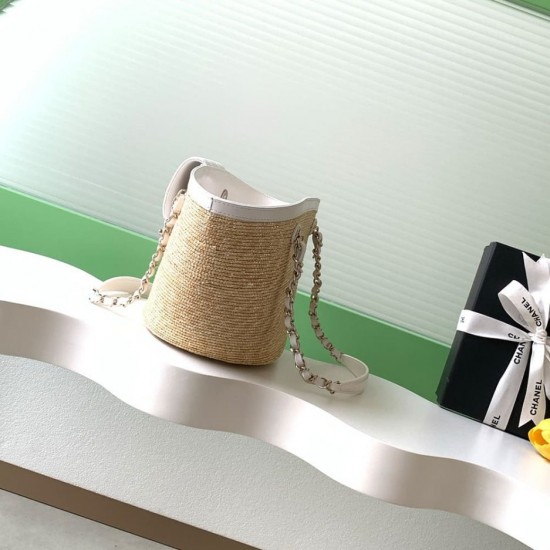 CHANEL Small Tote- Braided Straw White