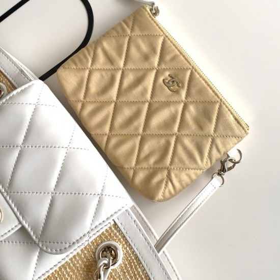 CHANEL Small Tote- Braided Straw White