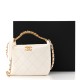 Chanel Lambskin Quilted CC Crystal Signature Chain Hobo White Chanel Lambskin Quilted CC Crystal Signature Chain Hobo White