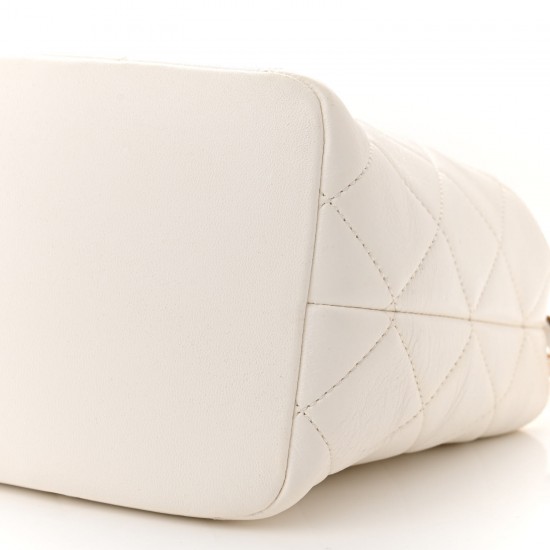 Chanel Lambskin Quilted CC Crystal Signature Chain Hobo White Chanel Lambskin Quilted CC Crystal Signature Chain Hobo White