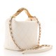 Chanel Lambskin Quilted CC Crystal Signature Chain Hobo White Chanel Lambskin Quilted CC Crystal Signature Chain Hobo White