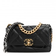 Chanel  Lambskin Quilted Medium Chanel 19 Flap Black