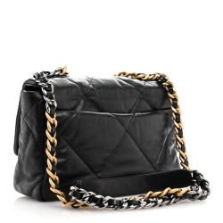 Chanel  Lambskin Quilted Medium Chanel 19 Flap Black