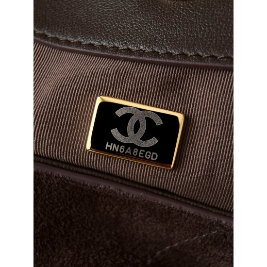 Chanel 2026C Large Hippie Hobo Bag - Suede Calfskin in Deer Brown (Caramel)