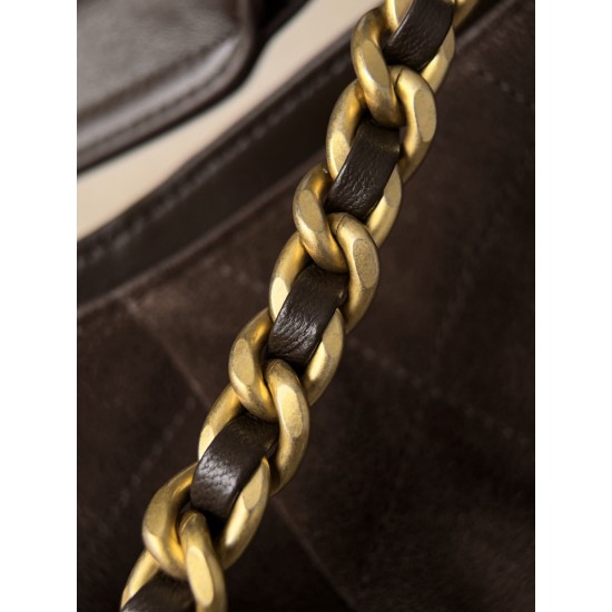 Chanel 2026C Large Hippie Hobo Bag - Suede Calfskin in Deer Brown (Caramel)