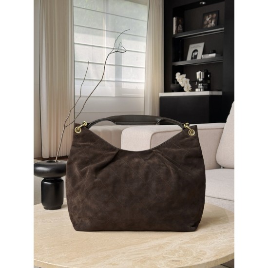 Chanel 2026C Large Hippie Hobo Bag - Suede Calfskin in Deer Brown (Caramel)