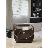 Chanel 2026C Small Hippie Hobo Bag - Chocolate Suede & Leather Handle