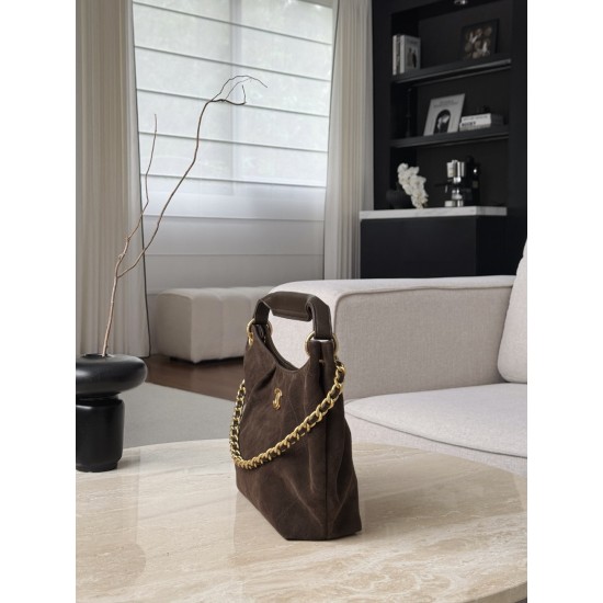 Chanel 2026C Small Hippie Hobo Bag - Chocolate Suede & Leather Handle