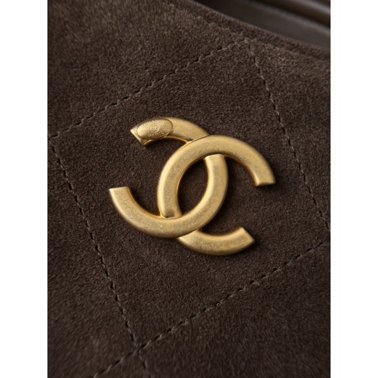 Chanel 2026C Small Hippie Hobo Bag - Chocolate Suede & Leather Handle