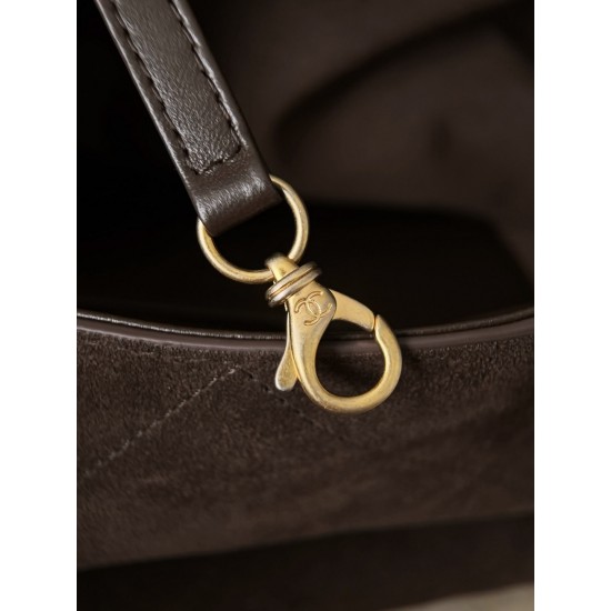 Chanel 2026C Small Hippie Hobo Bag - Chocolate Suede & Leather Handle