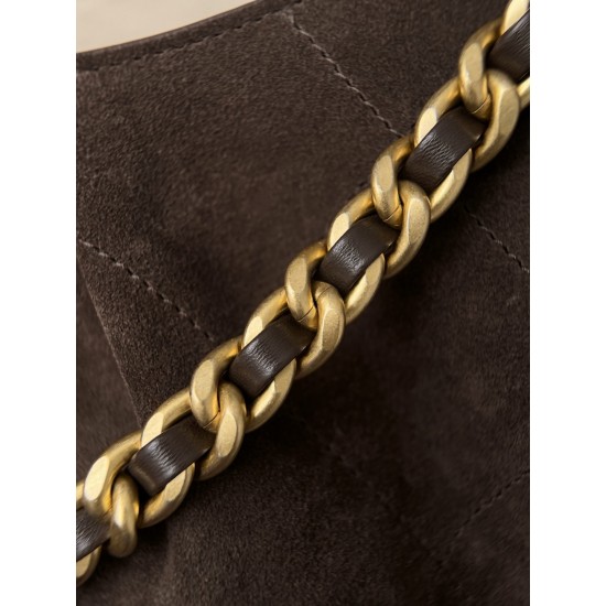 Chanel 2026C Small Hippie Hobo Bag - Chocolate Suede & Leather Handle