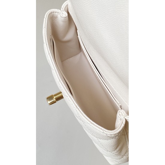 Chanel 24K Coco Handle Nano Bag – White Caviar with Champagne Gold Hardware Chanel 24K Coco Handle Nano Bag – White Caviar with Champagne Gold Hardware