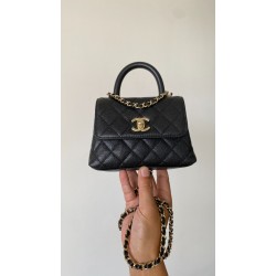 Chanel 24K Coco Handle Nano Bag – White Caviar with Champagne Gold Hardware