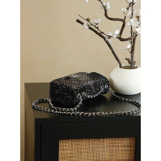 Chanel 25A Crystal Classic Flap Mini Bag | Diamond CF Evening Bag
