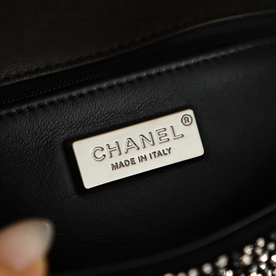 Chanel 25A Crystal Classic Flap Mini Bag | Diamond CF Evening Bag