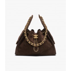 Chanel 25K Deep Brown Suede Hobo Bag | Small 25Bag