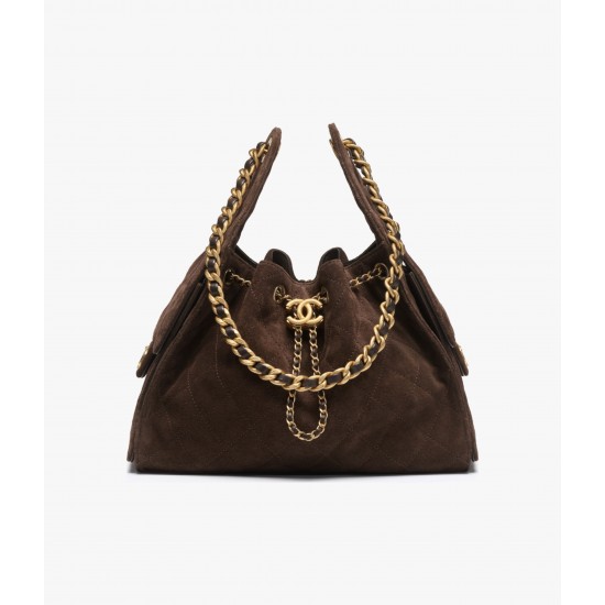 Chanel 25K Deep Brown Suede Hobo Bag | Small 25Bag