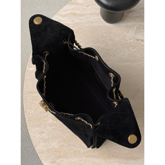 Chanel 25K Black Suede Hobo Bag | Small 25Bag