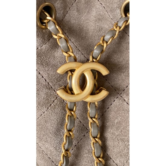 Chanel 25C Gray Suede Hobo Bag | Small 25Bag