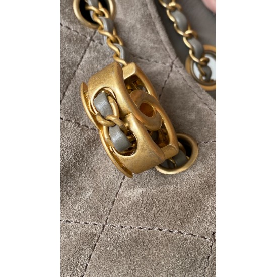 Chanel 25C Gray Suede Hobo Bag | Small 25Bag