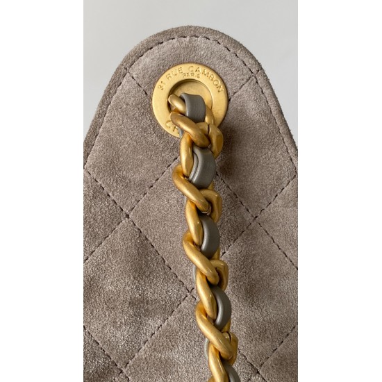 Chanel 25C Gray Suede Hobo Bag | Small 25Bag
