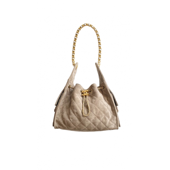 Chanel 25C Gray Suede Hobo Bag | Small 25Bag