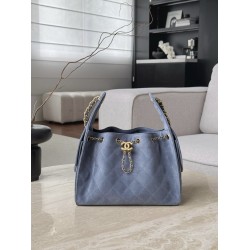 Chanel 25K Blue Suede Hobo Bag | Small 25Bag