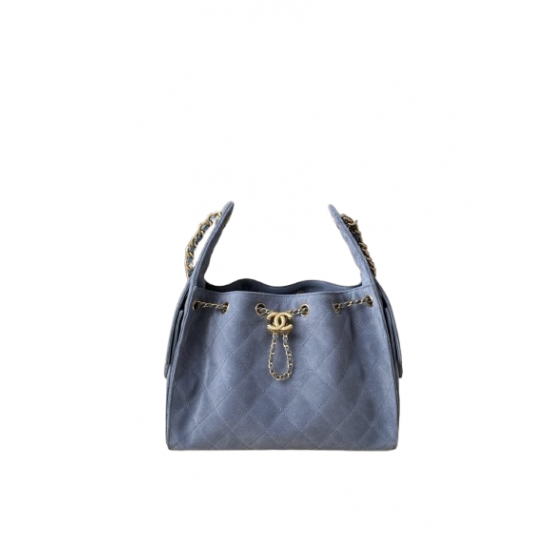 Chanel 25K Blue Suede Hobo Bag | Small 25Bag