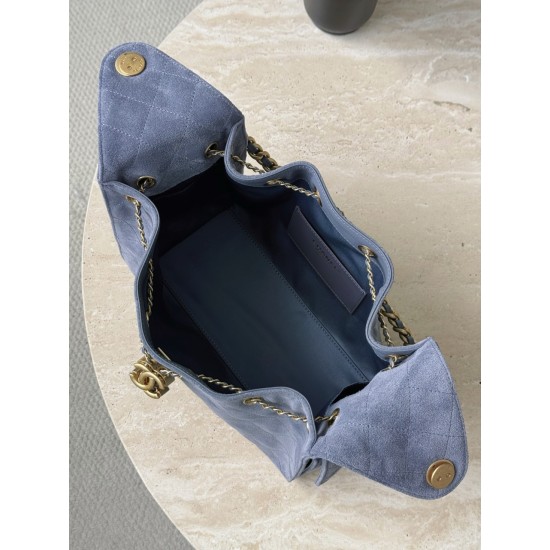 Chanel 25K Blue Suede Hobo Bag | Small 25Bag