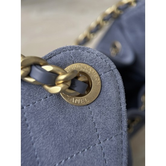 Chanel 25K Blue Suede Hobo Bag | Small 25Bag