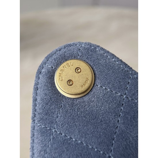 Chanel 25K Blue Suede Hobo Bag | Small 25Bag