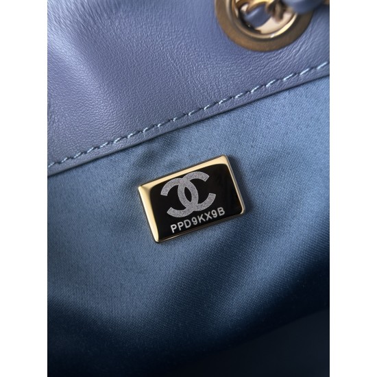 Chanel 25K Blue Suede Hobo Bag | Small 25Bag