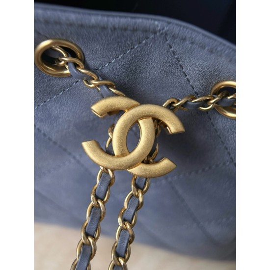 Chanel 25K Blue Suede Hobo Bag | Small 25Bag
