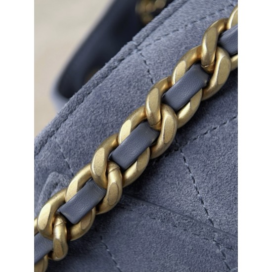 Chanel 25K Blue Suede Hobo Bag | Small 25Bag