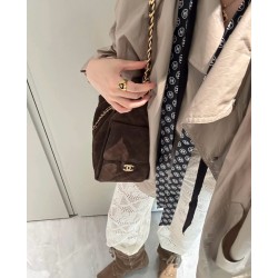 Chanel 25K Deep Brown Suede Hobo Bag | Small 25Bag